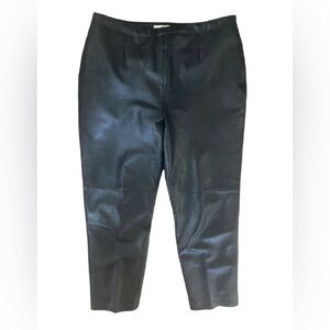 VTG 80’s 100% Butter Soft Leather Black High Waisted Trouser Pant 16 Lined